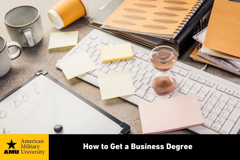 how-to-get-a-business-degree business degree student's study space