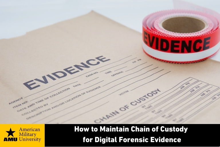 maintain-digital-forensic-evidence evidence tape on evidence and chain of custody bag