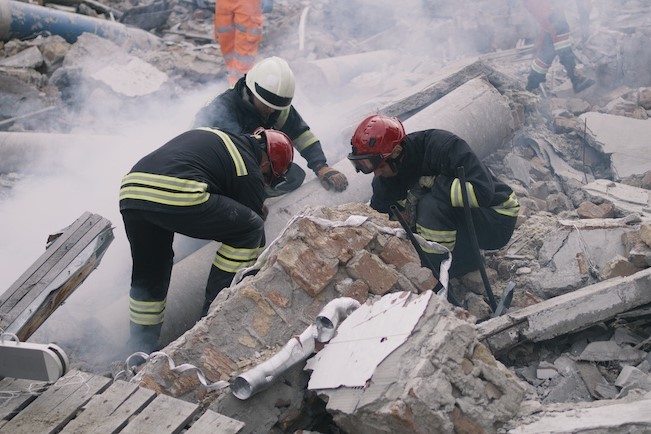 emergency personnel conducting disaster victim identification
